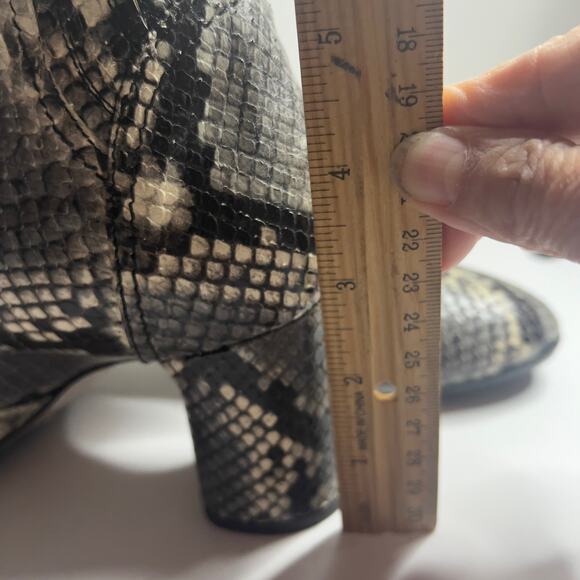 Napoleoni Made in Italy Snakeskin Pattern Leather Zippered Ankle Boot Size 6.5 - Picture 7 of 15